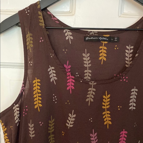 Gudrun Sjoden Sleeveless mid-length Dress with Leaf Pattern - Picture 2 of 2